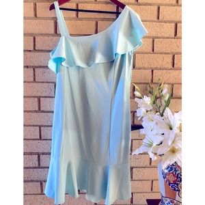 JULIA JORDAN dress, one strap, off shoulder dress, with flirty bottom.